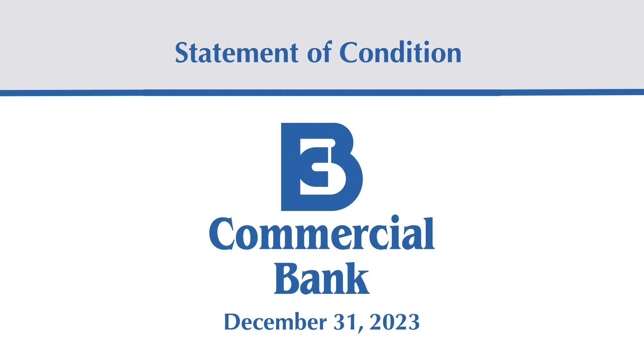 Commercial Bank logo with the title Statement of Condition